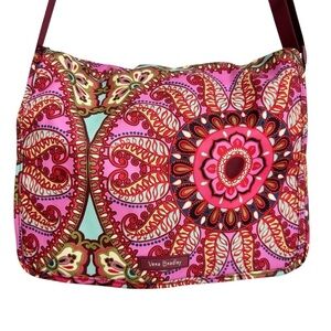Vera Bradley Lighten Up Essential messenger bag medallion purple pink red laptop